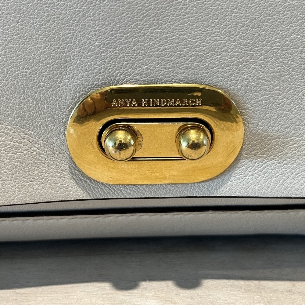Rare Anya Hindmarch Buddy Cream Leather Tote/Shoulder Bag Made in Italy … - Picture 6 of 16